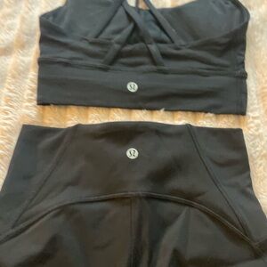 lululemon athletica Black Sports Bra and Leggings Set